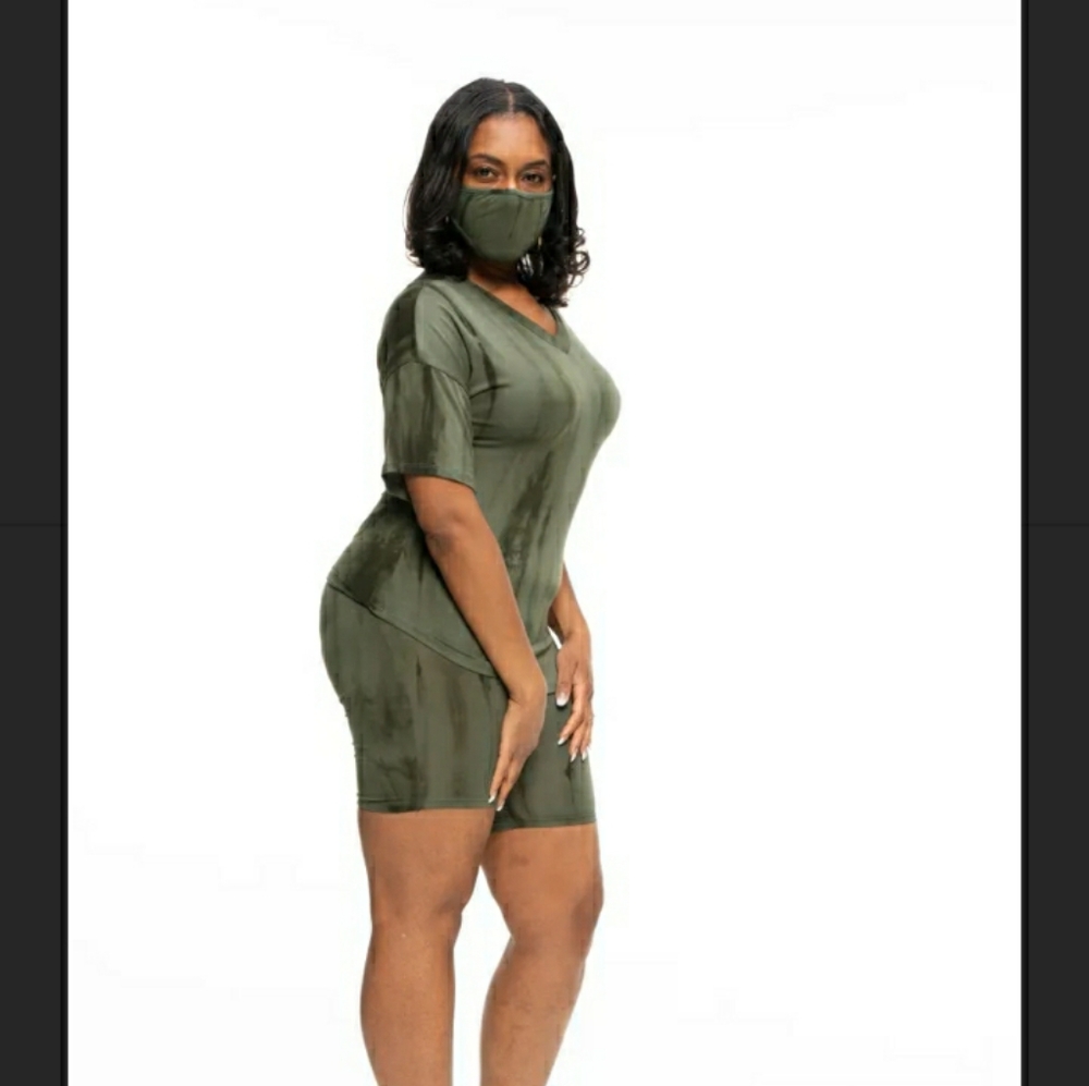 3 piece Olive Tie-Dye Set